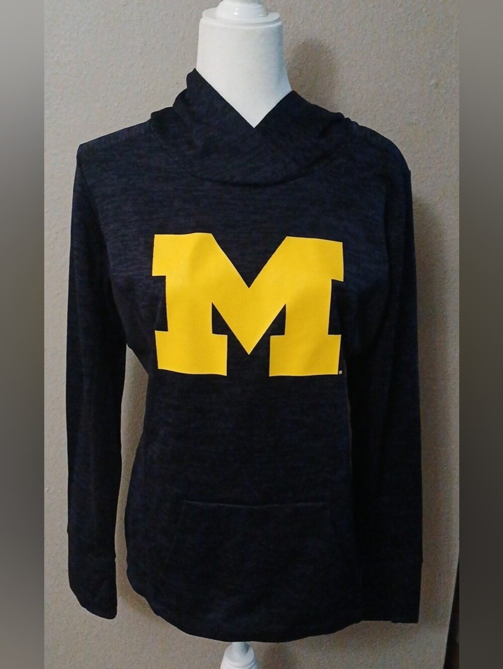 Fanatics Navy Hoodie with Bold Yellow M Logo Michigan Wolverines